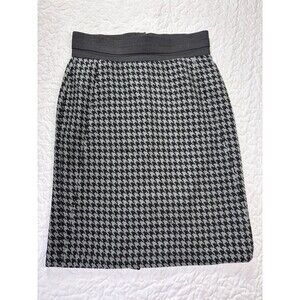 Worthington Black Grey Wide Waistband Zipper Back Straight Skirt size 6